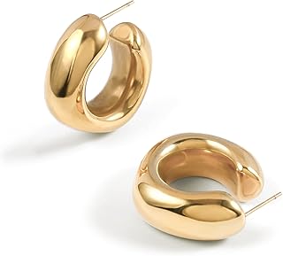 Thick Gold Chunky Hoop Earrings