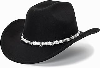 Glitter Silver Black Cowboy Hat