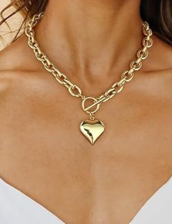 Puffy Heart Pendant Necklace