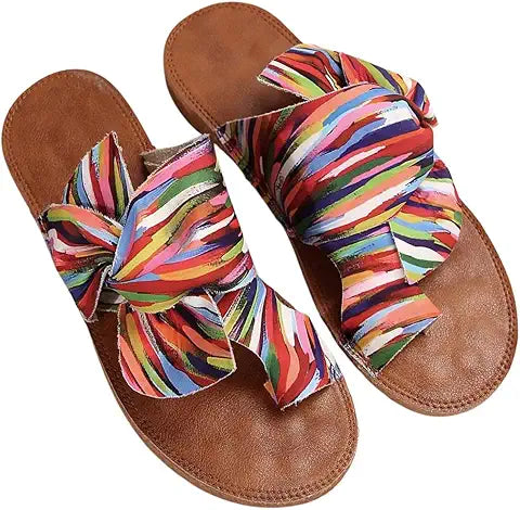 Rainbow Bow Tie Sandals