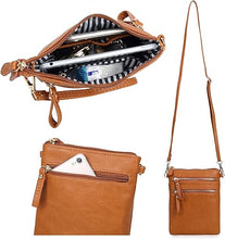 Load image into Gallery viewer, Crossbody Bag Multi Zipper Pockets