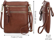 Load image into Gallery viewer, Crossbody Bag Multi Zipper Pockets