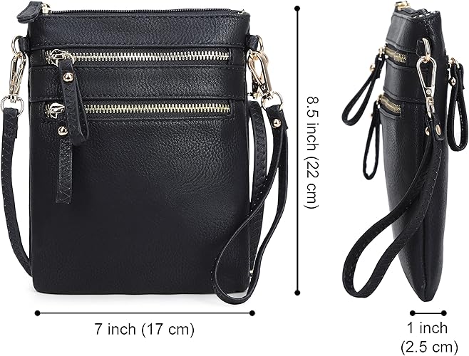 Crossbody Bag Multi Zipper Pockets