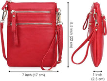 Load image into Gallery viewer, Crossbody Bag Multi Zipper Pockets