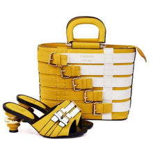 Load image into Gallery viewer, Peep Toe High Heel  Shoe And Tote Bag