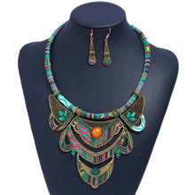 Load image into Gallery viewer, Vintage Cloth Earrings Necklace 2 Piece Set