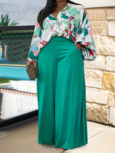 Load image into Gallery viewer, Floral Print  Wide Leg Pants Set