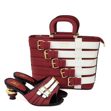 Load image into Gallery viewer, Peep Toe High Heel  Shoe And Tote Bag