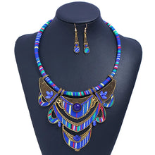 Load image into Gallery viewer, Vintage Cloth Earrings Necklace 2 Piece Set