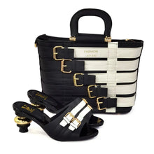 Load image into Gallery viewer, Peep Toe High Heel  Shoe And Tote Bag