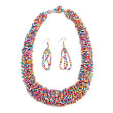 Load image into Gallery viewer, Exaggerated Boho Beads Wrapped Necklace Earrings Set