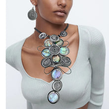 Load image into Gallery viewer, Exaggerated Boho Beads Wrapped Necklace Earrings Set