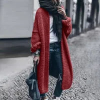 Load image into Gallery viewer, Loose Casual Solid Color Long Sleeve Knitted Sweater Coat