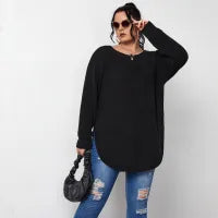 Solid Color Long Sleeve Knitted Sweater