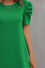 Load image into Gallery viewer, Round Neck Puff Sleeve Mini Dress