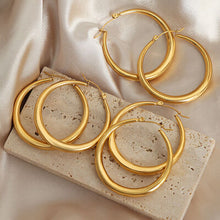 Load image into Gallery viewer, 18K Gold-Plated Hoop Earrings