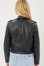 Load image into Gallery viewer, Faith Apparel Faux Leather Zip Up Biker Jacket