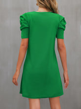 Load image into Gallery viewer, Round Neck Puff Sleeve Mini Dress