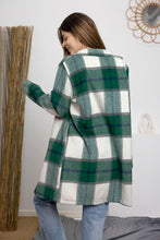 Load image into Gallery viewer, Double Take Full Size Plaid Button Up Lapel Collar Coat