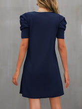 Load image into Gallery viewer, Round Neck Puff Sleeve Mini Dress