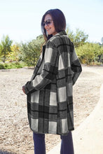 Load image into Gallery viewer, Double Take Full Size Plaid Button Up Lapel Collar Coat