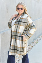 Load image into Gallery viewer, Double Take Full Size Plaid Button Up Lapel Collar Coat