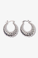 Load image into Gallery viewer, Textured Stainless Steel Hoop Earrings