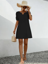 Load image into Gallery viewer, Chain Notched Short Sleeve Dress