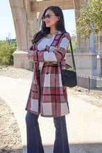 Load image into Gallery viewer, Double Take Full Size Plaid Button Up Lapel Collar Coat