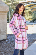 Load image into Gallery viewer, Double Take Full Size Plaid Button Up Lapel Collar Coat