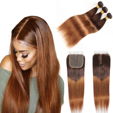 Load image into Gallery viewer, Colored Body Wave Braziian Human Hair with Lace Clousre