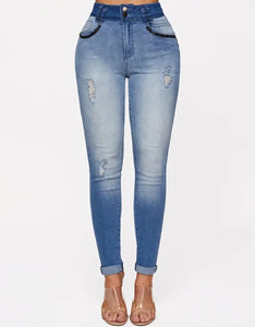 Ombre Ripped Skinny  Jeans