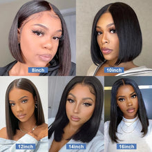 Load image into Gallery viewer, Short Bob Straight Lace Frontal Human Hair Wig