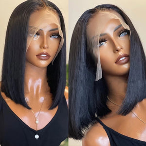 Short Bob Straight Lace Frontal Human Hair Wig