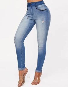 Ombre Ripped Skinny  Jeans