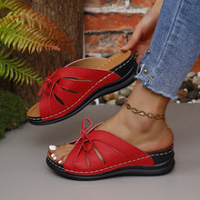 Load image into Gallery viewer, Tied Open Toe Low Heel Sandals