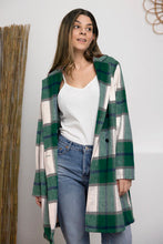 Load image into Gallery viewer, Double Take Full Size Plaid Button Up Lapel Collar Coat