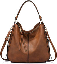 Load image into Gallery viewer, Hobo Bag Bucket Purse Faux Leather