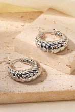 Load image into Gallery viewer, Textured Stainless Steel Hoop Earrings