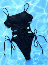 Load image into Gallery viewer, Cutout Lace-Up Spaghetti Strap One-Piece Swimsuit