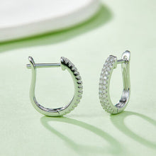 Load image into Gallery viewer, Moissanite 925 Sterling Silver Huggie Earrings