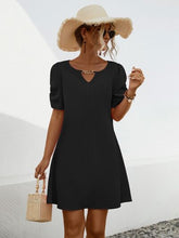 Load image into Gallery viewer, Chain Notched Short Sleeve Dress