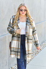 Load image into Gallery viewer, Double Take Full Size Plaid Button Up Lapel Collar Coat