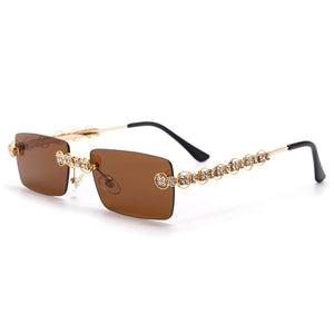 Rimless Diamond Sunglasses