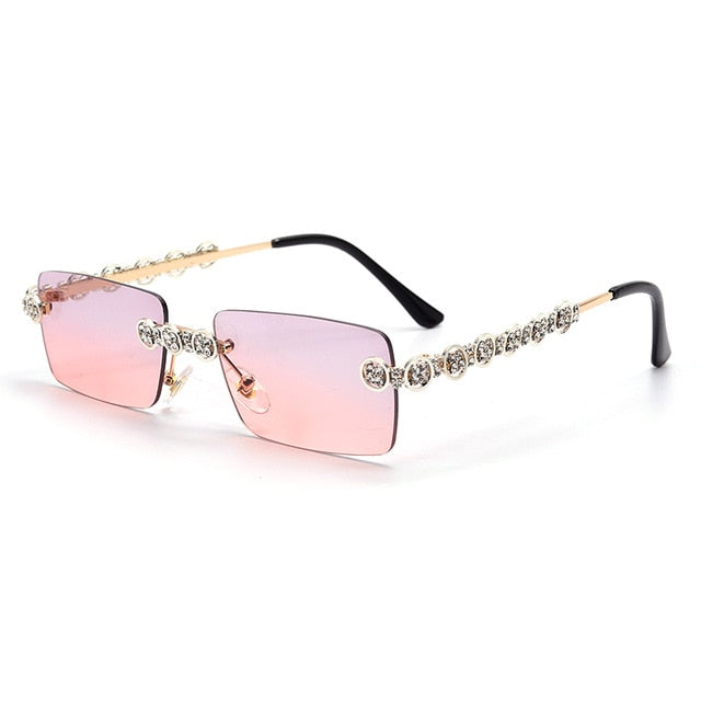 Rimless Diamond Sunglasses